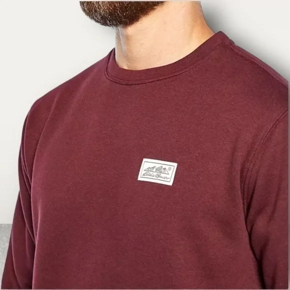 NWT ~ EDDIE BAUER SWEATSHIRTS Burgundy color ~ various sizes ~ HEAVYWEIGHT - Picture 5 of 8